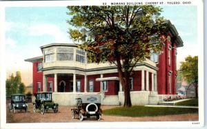 TOLEDO, OH Ohio    Cherry Street Scene  WOMEN'S BUILDING   c1910s Cars Postcard