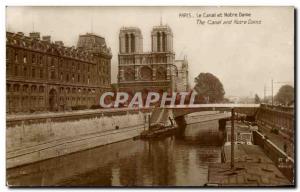 Paris - 4 - The Canal and Notre Dame - Old Postcard