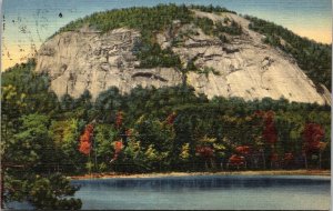 White Horse Ledge & Echo Lake White Mountains NH Linen Cancel WOB Postcard 