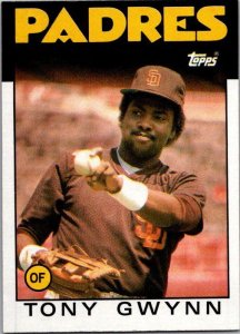 1986 Topps Baseball Card Tony Gwynn San Diego Padres sk10705
