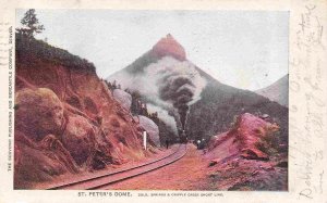 Railroad Train St Peter's Dome Colorado 1906 postcard