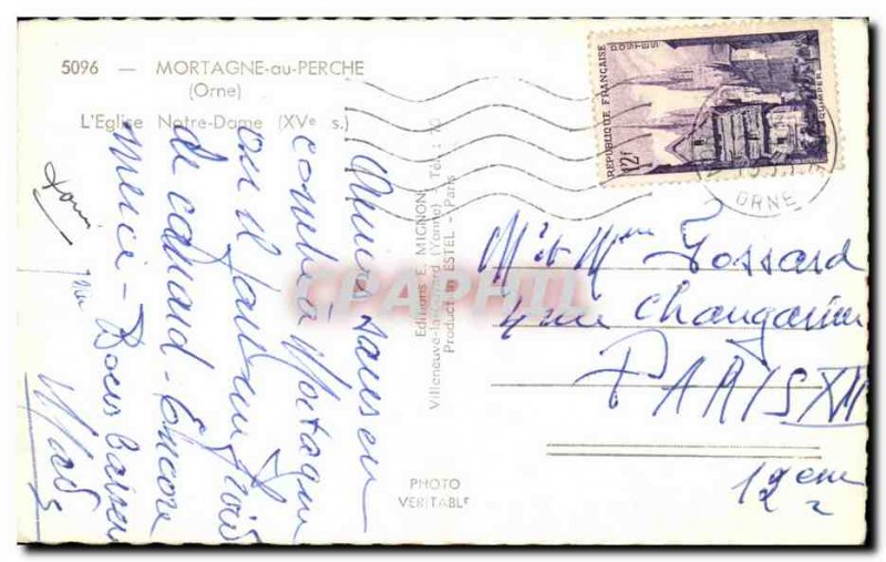 Old Postcard Mortagne au Perche L & # 39Eglise Notre Dame