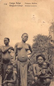 Belgian Congo 1922 Ababua Women Semi-nude Risque Native Ethnic postcard B984