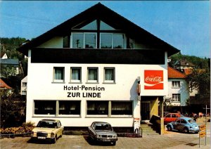 Germany HOTEL-PENSION ZUR LINDE Freigericht~Horbach COCA COLA SIGN 4X6 Postcard