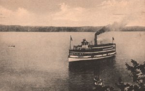Vintage Postcard 1953 View of The Incoming Steamer Ship Lake Chautauqua New York