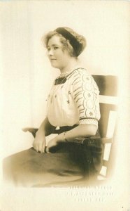 C-1910 Eugene Oregon Tollman Studios RPPC Photo Postcard Woman 20-13555