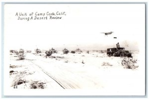c1941 US Army Military Half Tank Airplane Camp Cooke CA RPPC Photo Postcard 