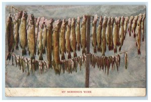 1920 My Morning Work Fishes Chicago Illinois IL Posted Antique Postcard