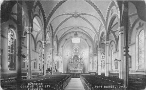 J69/ Fort Dodge Iowa Postcard c1910 Interior Corpus Christi Church 123
