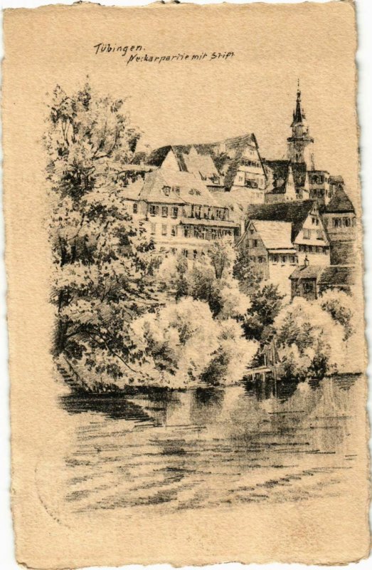 CPA AK Tubingen Neckarpartie mit Stift GERMANY (937585)