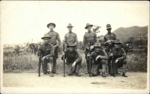Guns Weapons US Army Men in Uniforms c1915 Real Photo Postcard