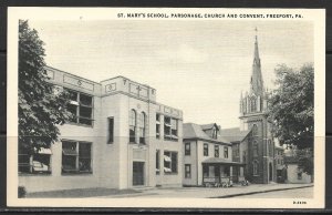 Pennsylvania, Freeport - St Mary's School Parsonage & Church - [PA-236]