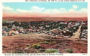 Vintage Postcard Rawlins on Lincoln Highway Bet. Continental & N. Platte Wyoming