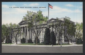 Colorado PUEBLO U. S. Federal Court Building Pub by Elmer C. Clark ~ Linen