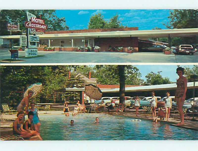 Unused 1950's BATHING BEAUTY AT CROSSROADS MOTEL Statesboro Georgia GA u6360