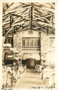 1927 Yosemite California Ahwahnee Dining Room occupation RPPC Postcard 26-191
