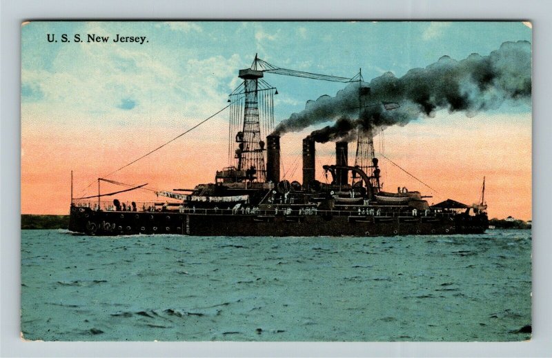 USS Battleship New Jersey Vintage Postcard 