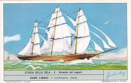 Liebig Trade Card S1803 Story of Sail No 6 Avvento del vapore