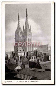 Old Postcard Quimper Arrows of the Cathedral