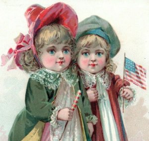 1889 Scott & Bowne Scott's Emulsion The Twins Adorable Girls Flag P186