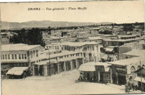 PC CPA SYRIA, DAMAS, VUE GENERALE, PLACE MERFIÉ, Vintage Postcard (b27259)