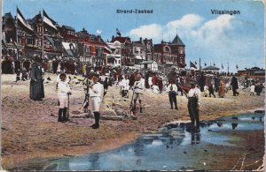 Netherlands Vlissingen Strand Zeebad Vintage Postcard C093