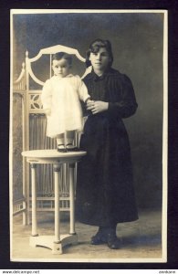 Child and mother - (ARTUR 1908-1924) STUDIO photograph postcard RPPC