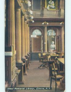 Unused Divided Back LIBRARY SCENE Elmira New York NY hs2380