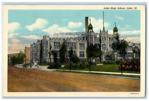 1953 Exterior View Joliet High School Building Joliet Illinois Vintage Postcard