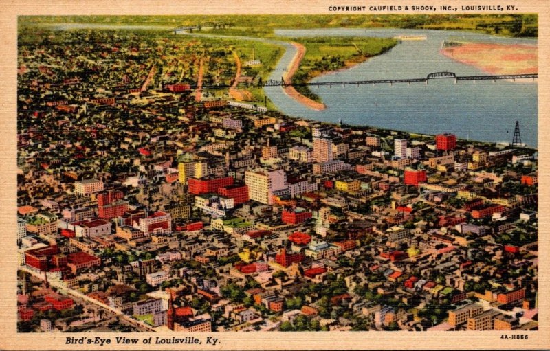 Kentucky Louisville Aerial View Curteich