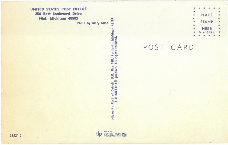 U S Post Office 250 E Boulevard Drive Flint Michigan