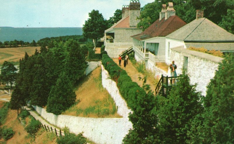 Vintage Postcard Old Fort Mackinac From The Parapet Mackinac Island Michigan MI