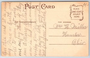 Christmas~Church Under Full Moon~Night Lights~Full Moon~Gray Litho 1908 Postcard