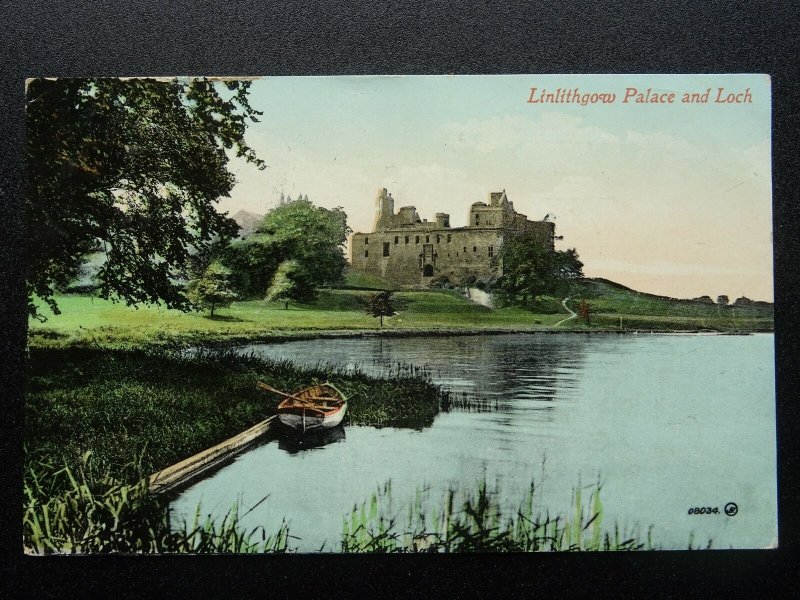 Scotland West Lothian LINLITHGOW PALACE & LOCH c1911 Postcard by Valentine