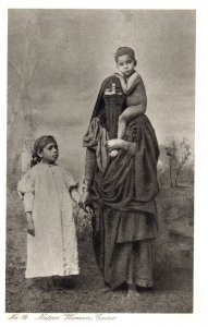 Native Woman and Children Cairo Egypt Postcard