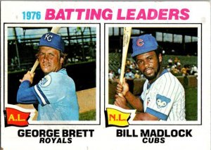 1977 Topps Baseball Card '76 Batting Leaders George Brett Bill Madlock s...