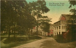 Hand-Colored Postcard; the Moraine Hotel, Highland Park IL Lake County Unposted