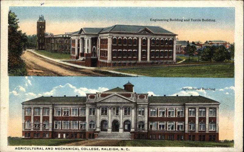 Raleigh North Carolina NC Agricultural Mechanical College c1920 Postcard