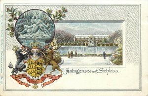 Undivided Back Postcard; Anlagensee mit Schloss Germany Heraldry & Shield