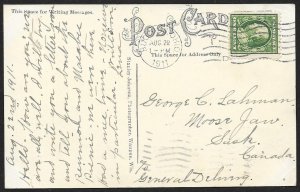 Four Men Pulling Huge Fish From Water Bucyrus Ohio Used c1911