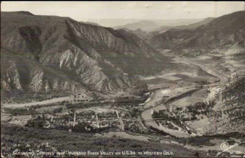 Glenwood Springs CO Birdseye View SANBORN Real Photo Postcard