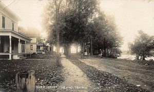 Heuvelton NY River Street Old Wagon on Dirt Road Beach-Series RPPC