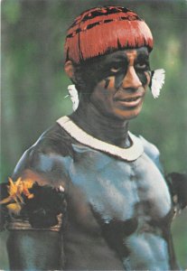 US42 postcard Brasil Homem Comoiura native warrior ethnic 1980  indios native