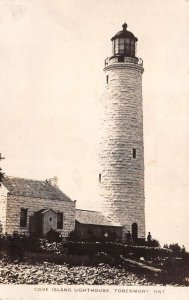 Tobermory Ontario Canada Cove Island Lighthouse Real Photo Postcard AA72742