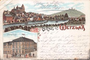 GRUSS AUS WETZLAR GERMANY HOTEL MULTI-VIEW POSTCARD 1900