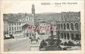 Old Postcard Verona Piazza Vitt Emanuele