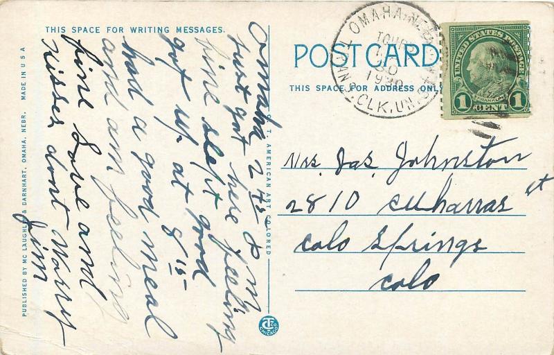 1915-1930 Postcard; Happy Hollow Country Club, Omaha NE Golf, Posted 