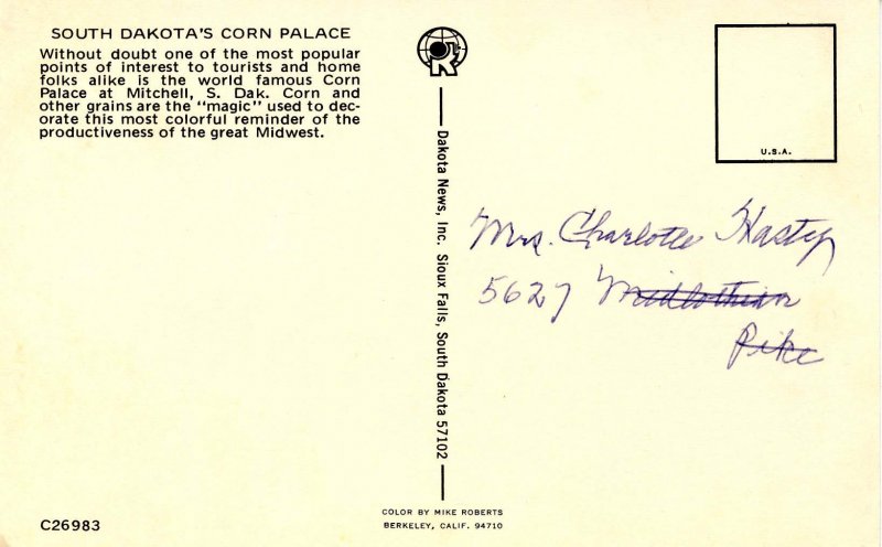 SD - Mitchell. Corn Palace, 1968