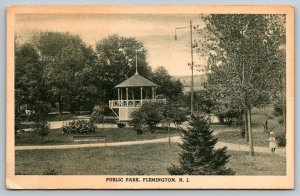 Public Park  Flemington  New Jersey  Postcard  c1915