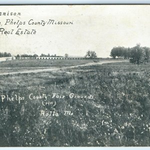 1911 Rolla MO Phelps County Fair Ground Photo Postcard WT Denison Real Estate A8